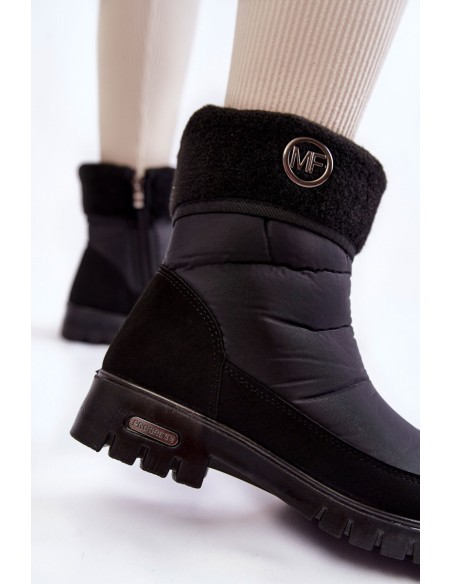 Women's Fashionable insulated snow boots Progress PROGJ-21-13 Black