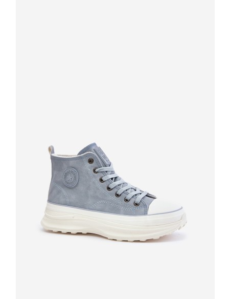 Warm Women's Sneakers on Platform Big Star OO274072 Blue
