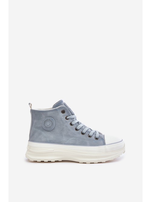 Warm Women's Sneakers on Platform Big Star OO274072 Blue 2