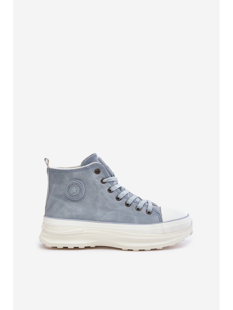 Warm Women's Sneakers on Platform Big Star OO274072 Blue