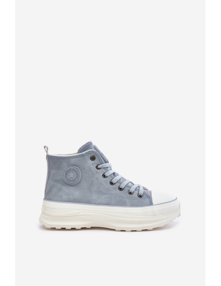 Warm Women's Sneakers on Platform Big Star OO274072 Blue