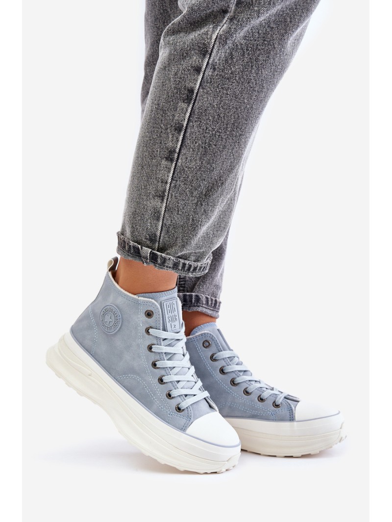 Warm Women's Sneakers on Platform Big Star OO274072 Blue
