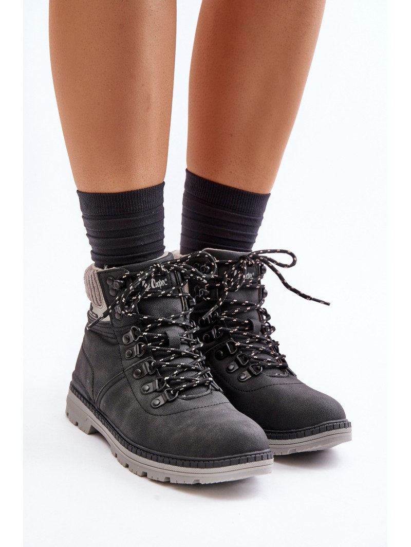 Warm Ladies Ankle Boots Lee Cooper Black LCJ-24-03-3043