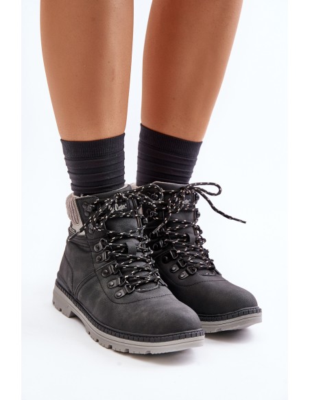 Warm Ladies Ankle Boots Lee Cooper Black LCJ-24-03-3043