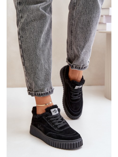 Odiniai moteriški sportbačiai, izoliuoti kailiu Black Lee Cooper LCJ-24-01-2973 2