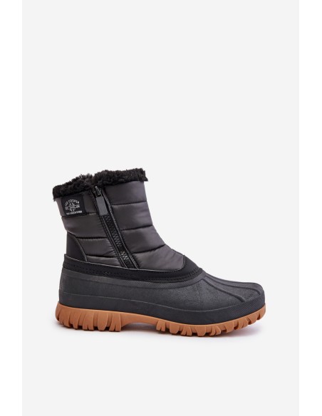 Women's Insulated Snow Boots with Fur on Zipper Lee Cooper LCJ-24-44-2866 Black