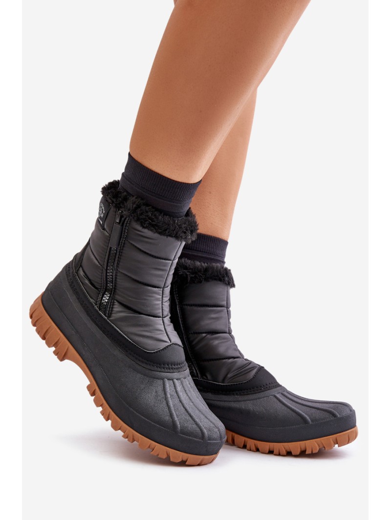 Women's Insulated Snow Boots with Fur on Zipper Lee Cooper LCJ-24-44-2866 Black