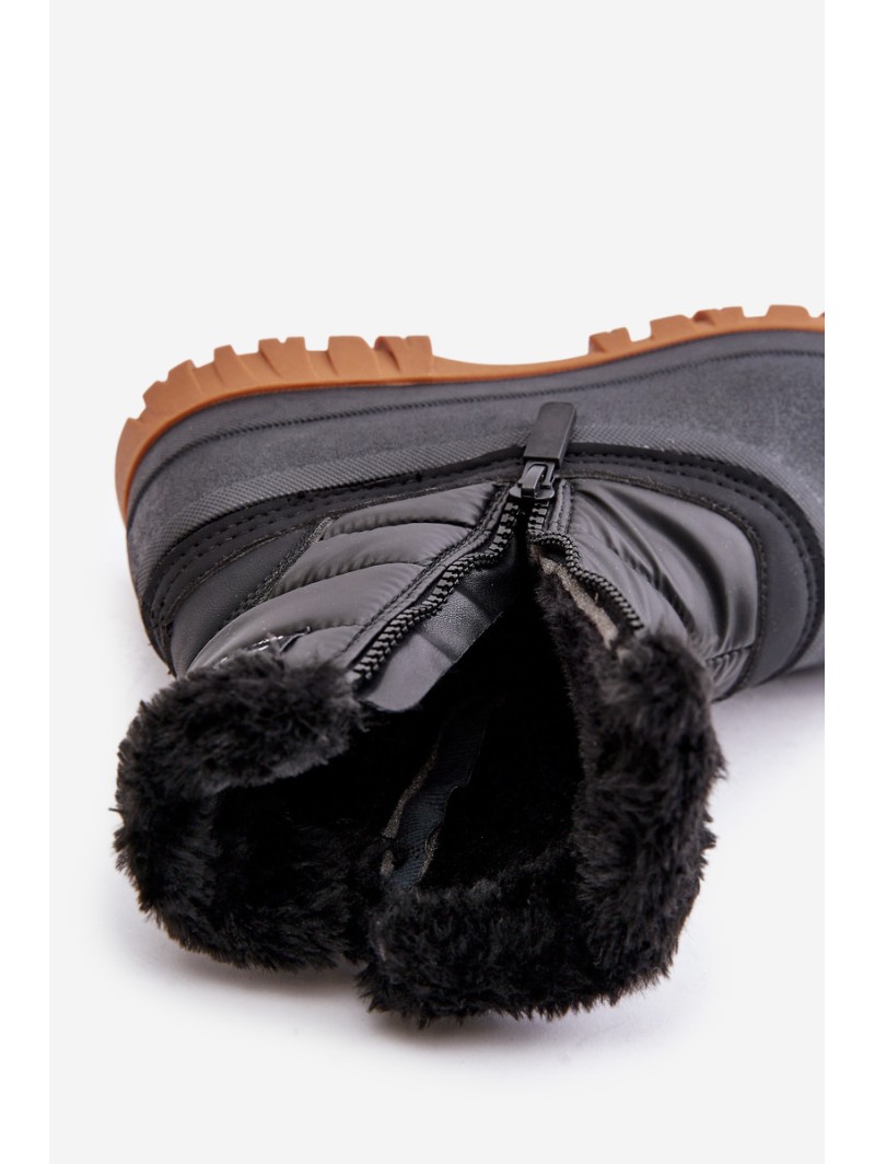 Women's Insulated Snow Boots with Fur on Zipper Lee Cooper LCJ-24-44-2866 Black