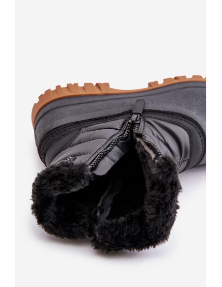 Women's Insulated Snow Boots with Fur on Zipper Lee Cooper LCJ-24-44-2866 Black