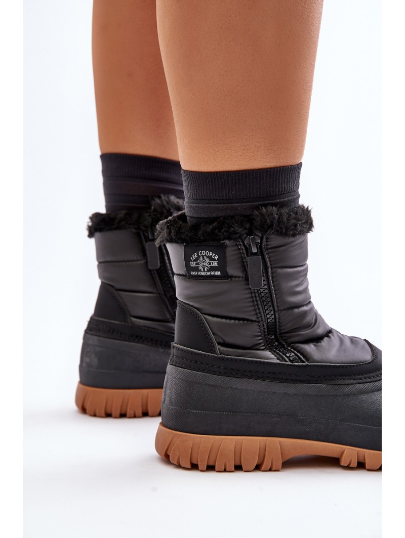 Women's Insulated Snow Boots with Fur on Zipper Lee Cooper LCJ-24-44-2866 Black
