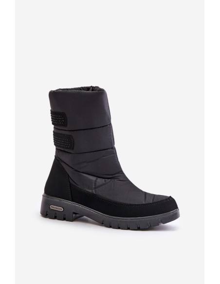 Women's Snow Boots With Zipper Progress PROGJ-21-16 Black