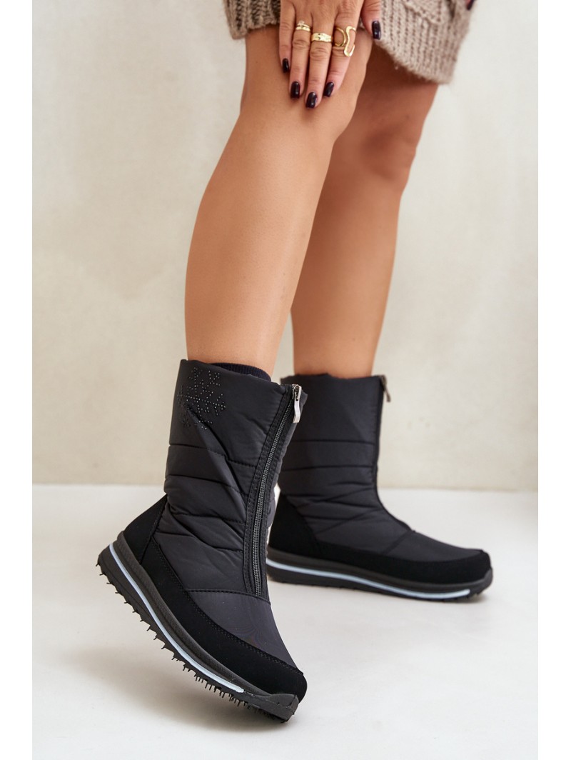 Women's Snow Boots With Zipper PROGJ-22-130 Black