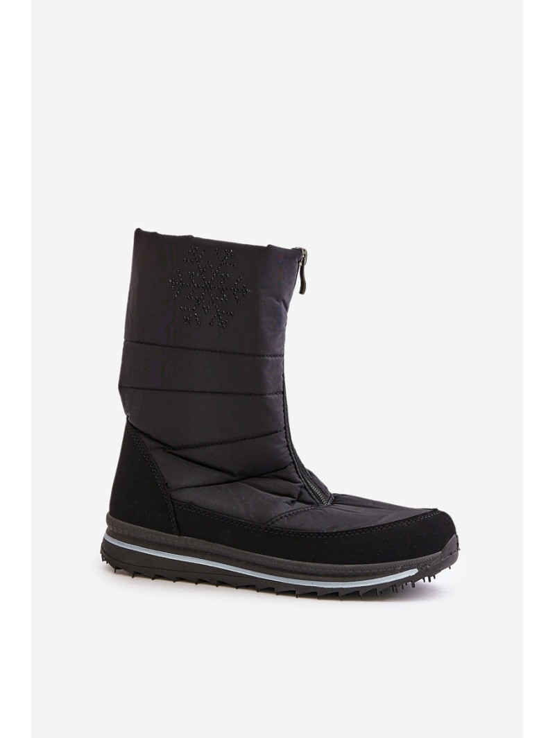 Women's Snow Boots With Zipper PROGJ-22-130 Black