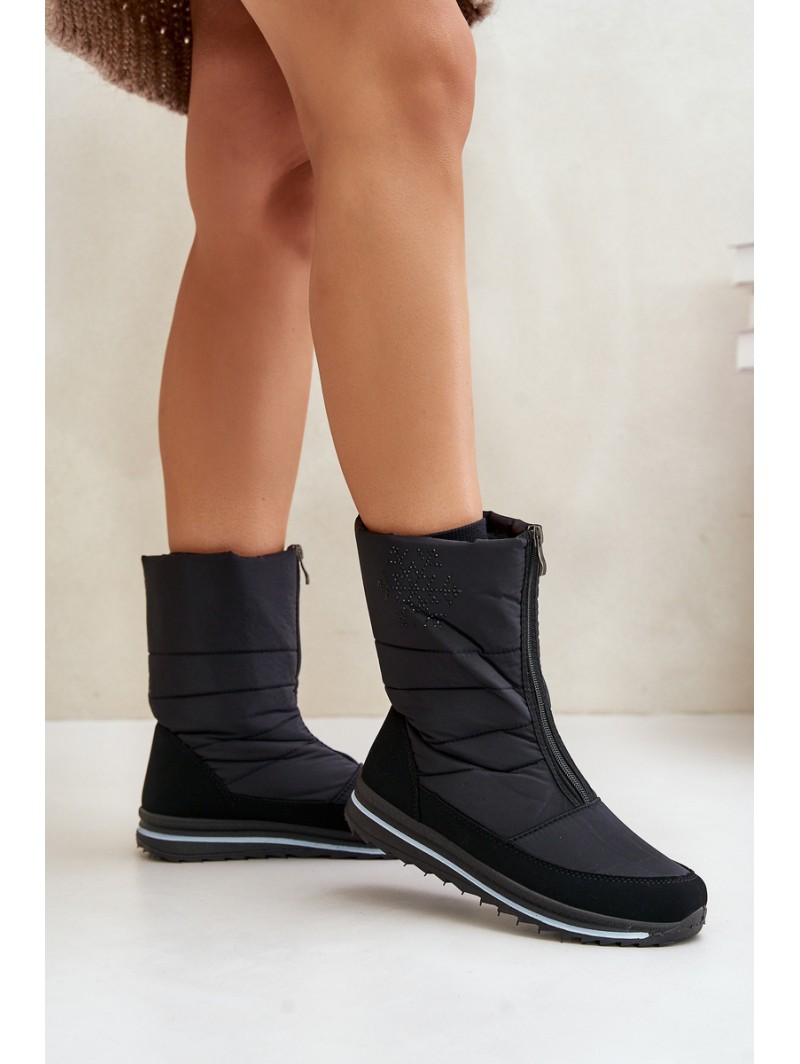 Women's Snow Boots With Zipper PROGJ-22-130 Black