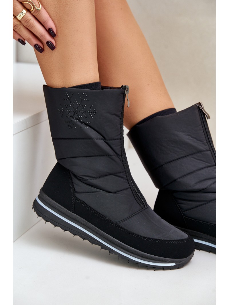 Women's Snow Boots With Zipper PROGJ-22-130 Black