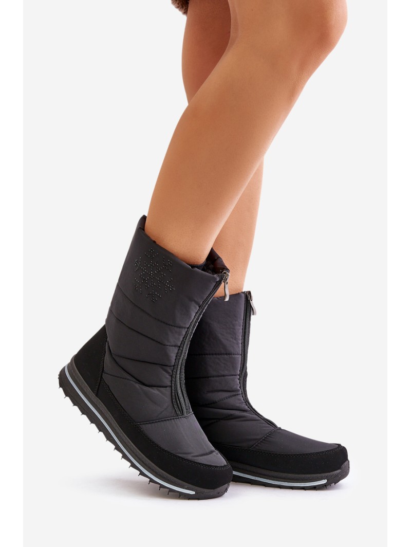 Women's Snow Boots With Zipper PROGJ-22-130 Black