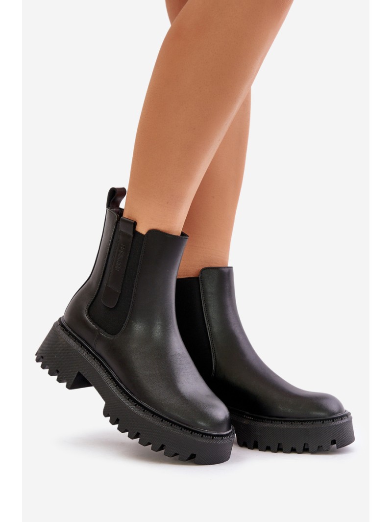 Leather Insulated Ankle Boots Women's Big Star OO274A386 Black