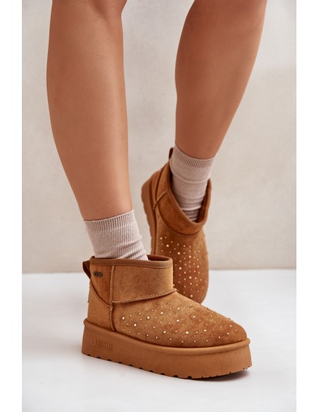 Snow boots with decoration on platform Big Star OO274A104 Camel