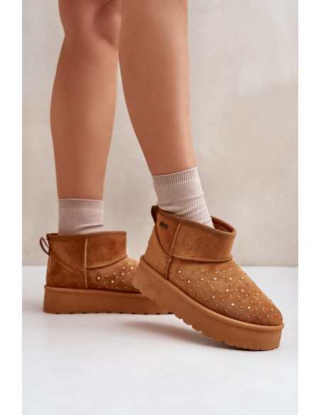 Snow boots with decoration on platform Big Star OO274A104 Camel