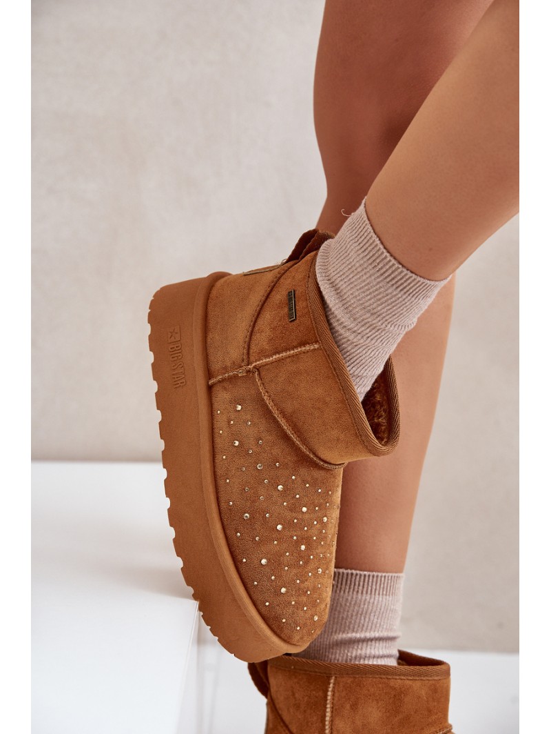 Snow boots with decoration on platform Big Star OO274A104 Camel