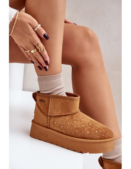 Snow boots with decoration on platform Big Star OO274A104 Camel