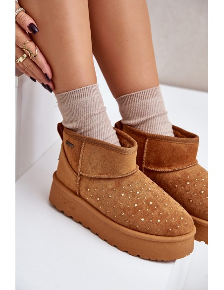 Snow boots with decoration on platform Big Star OO274A104 Camel