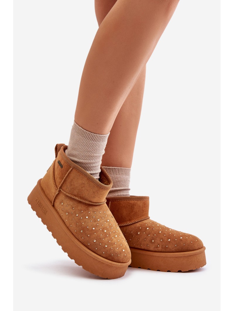 Snow boots with decoration on platform Big Star OO274A104 Camel