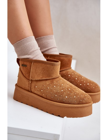 Snow boots with decoration on platform Big Star OO274A104 Camel