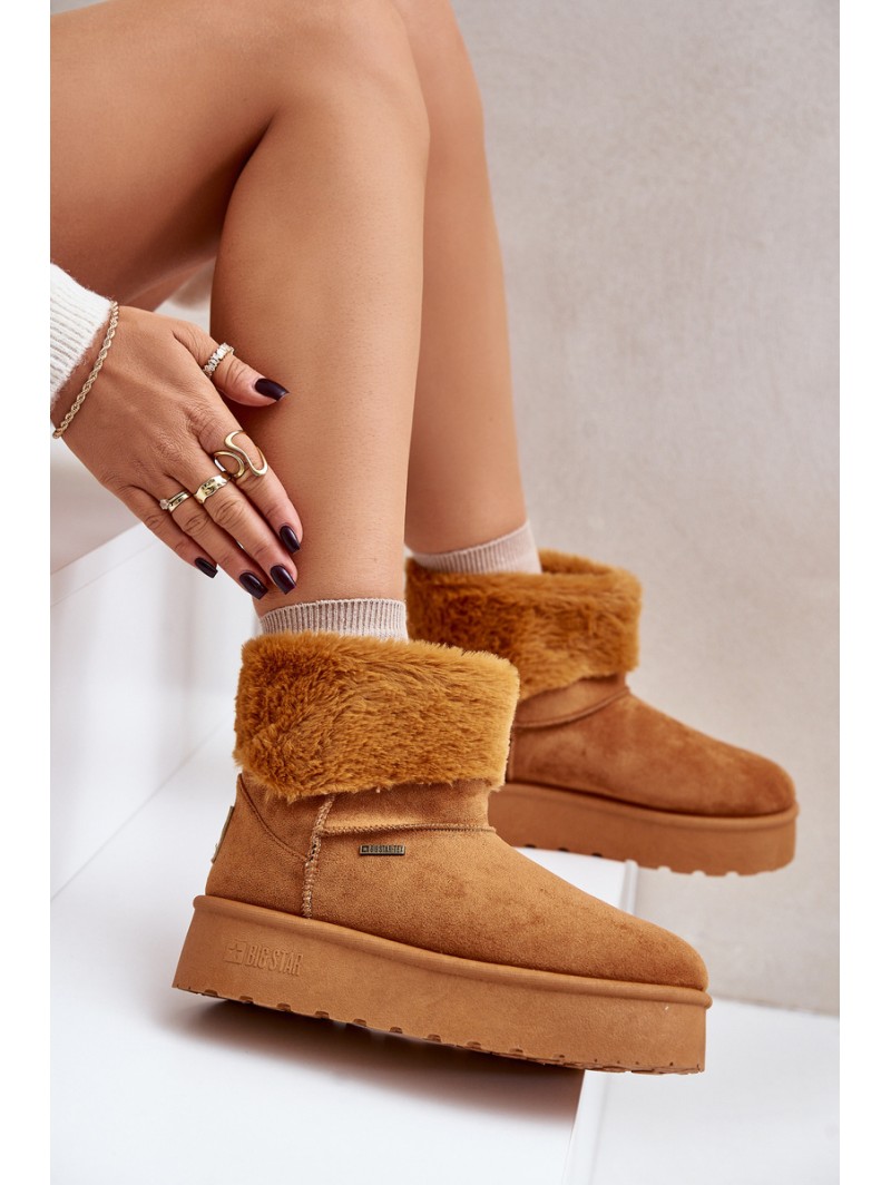 Platform Snow Boots with Fur Big Star OO274A106 Camel