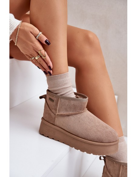 Low snow boots on platform Big Star OO274A100 beige