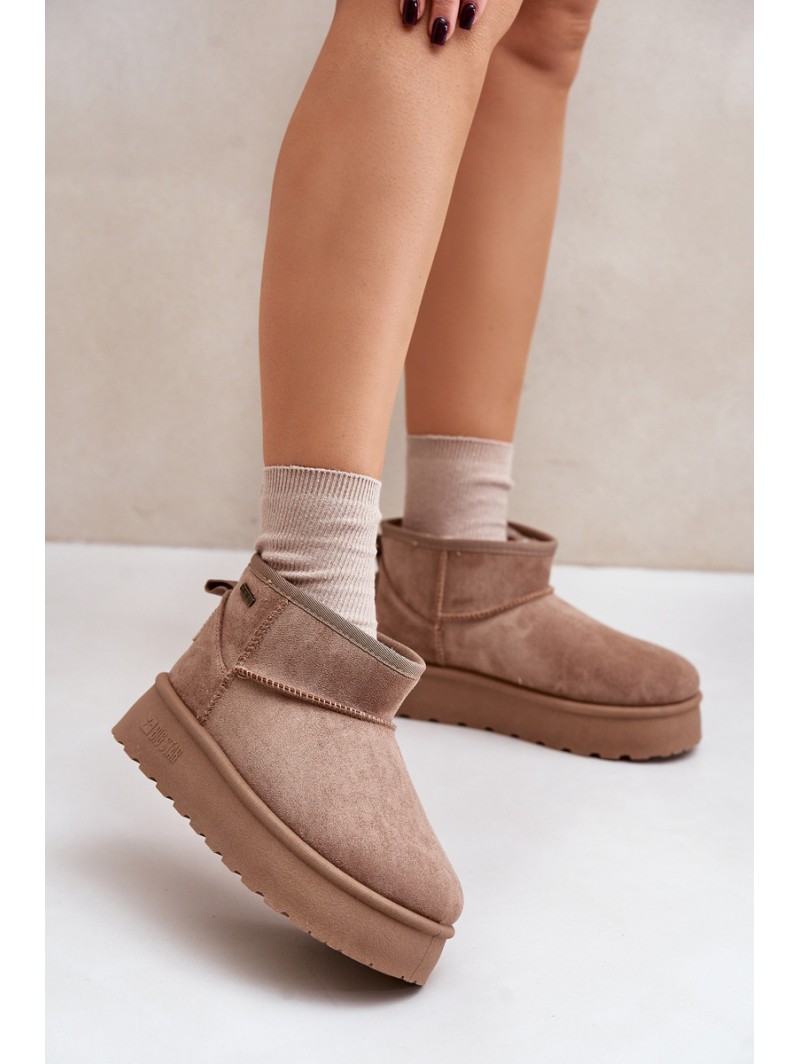 Low snow boots on platform Big Star OO274A100 beige