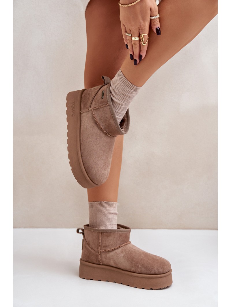 Low snow boots on platform Big Star OO274A100 beige