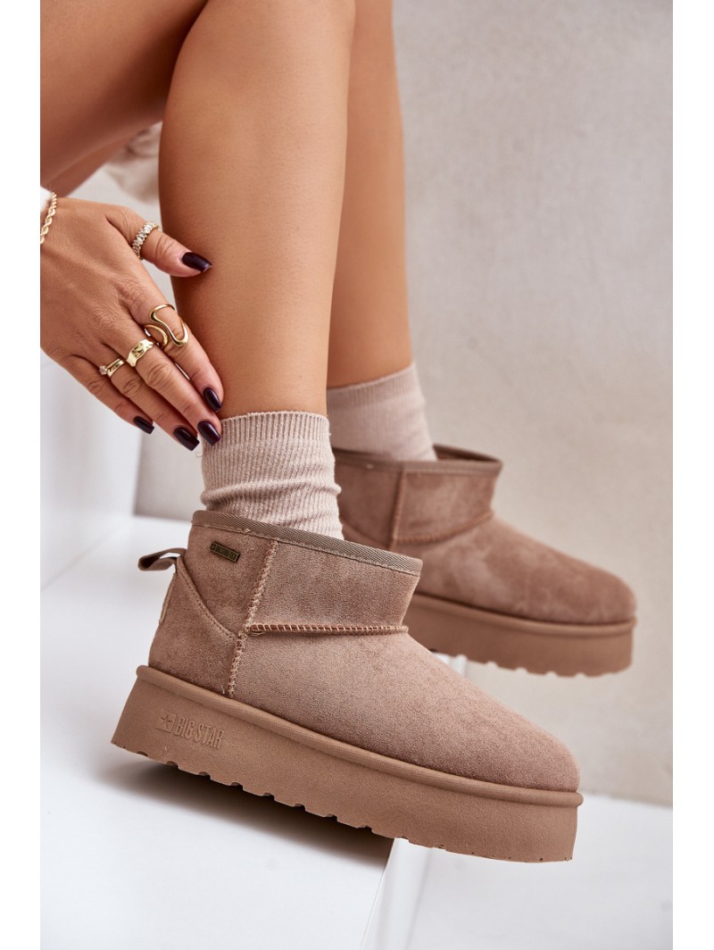 Low snow boots on platform Big Star OO274A100 beige
