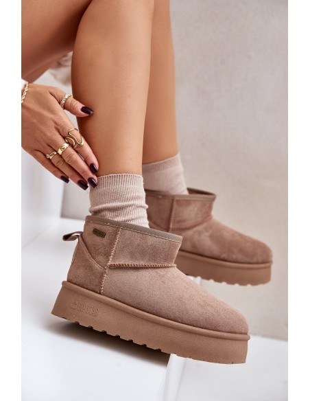 Low snow boots on platform Big Star OO274A100 beige