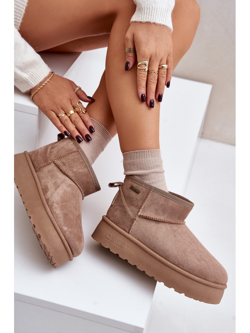 Low snow boots on platform Big Star OO274A100 beige