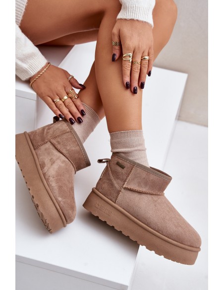 Low snow boots on platform Big Star OO274A100 beige