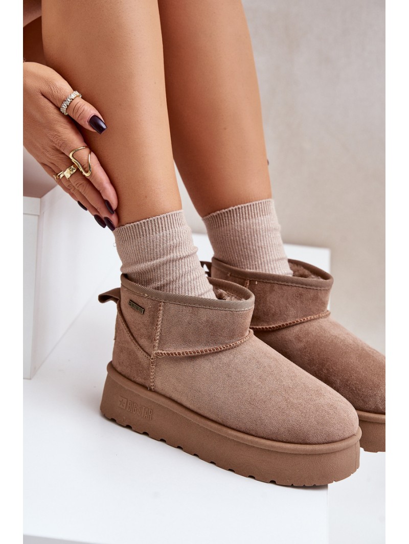 Low snow boots on platform Big Star OO274A100 beige