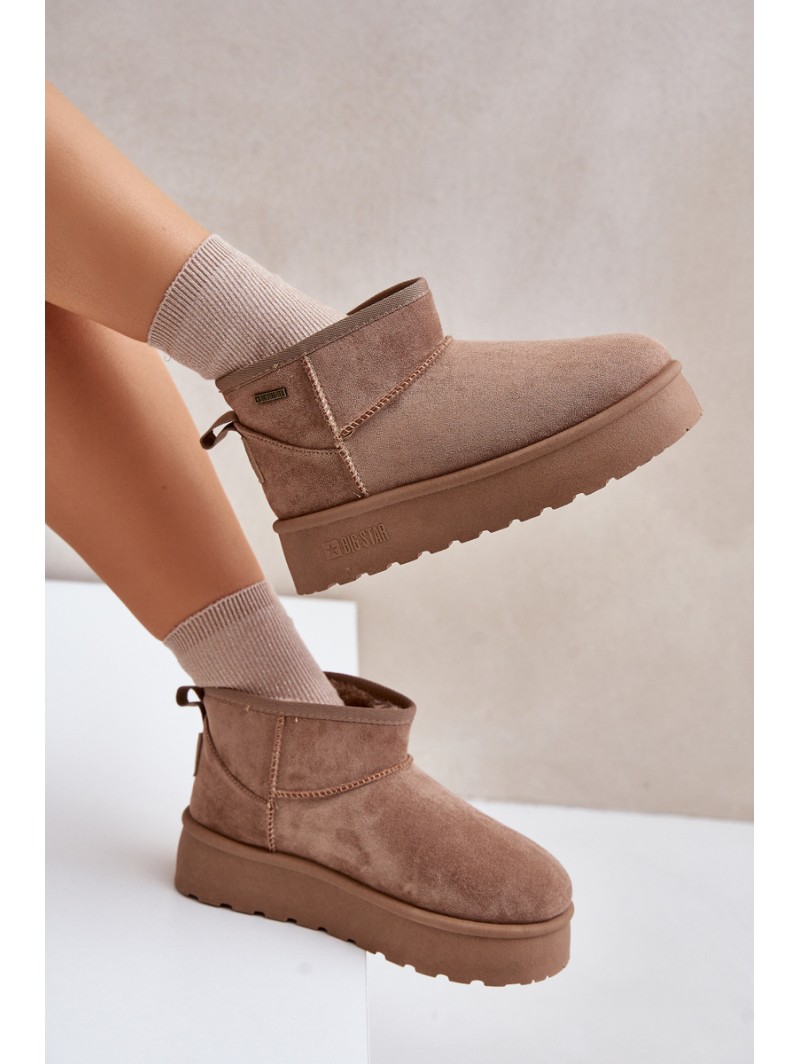 Low snow boots on platform Big Star OO274A100 beige