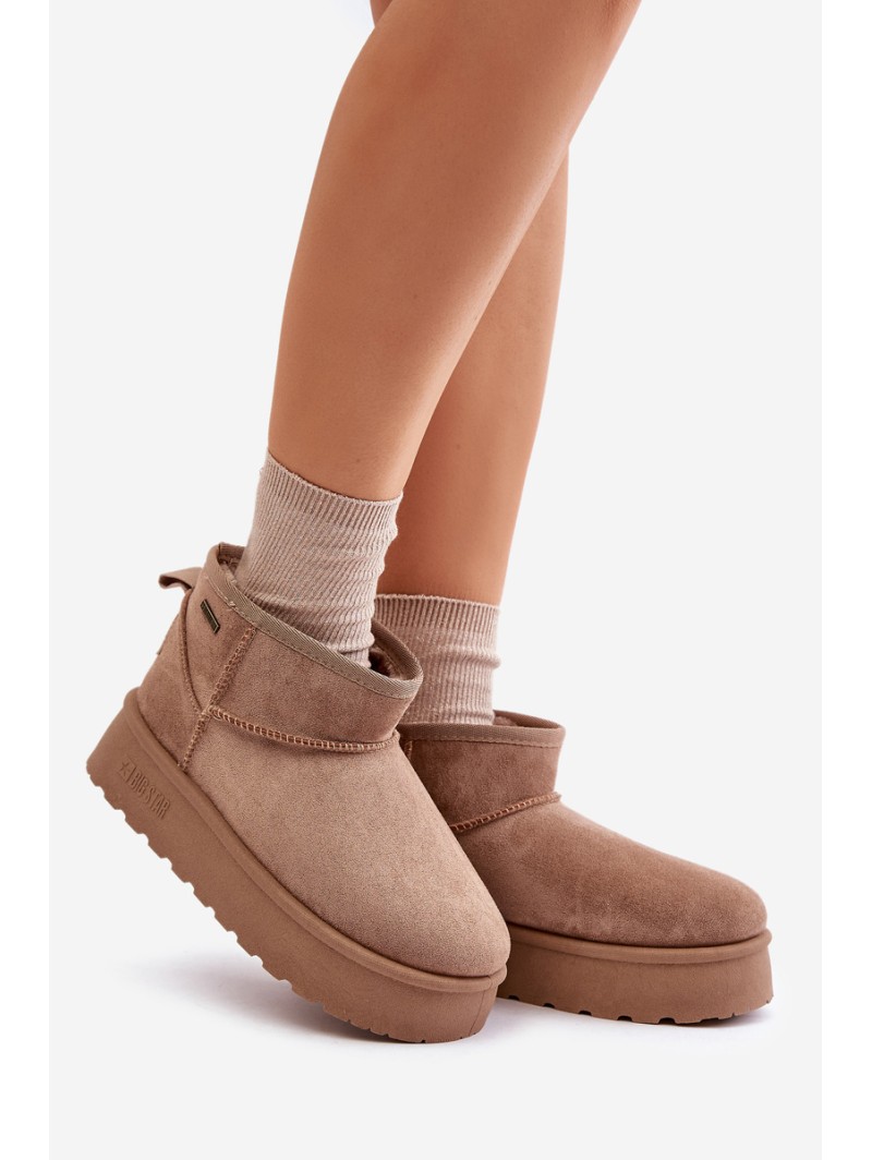 Low snow boots on platform Big Star OO274A100 beige