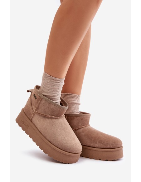 Low snow boots on platform Big Star OO274A100 beige