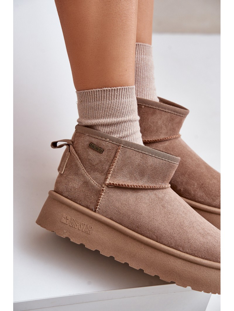 Low snow boots on platform Big Star OO274A100 beige