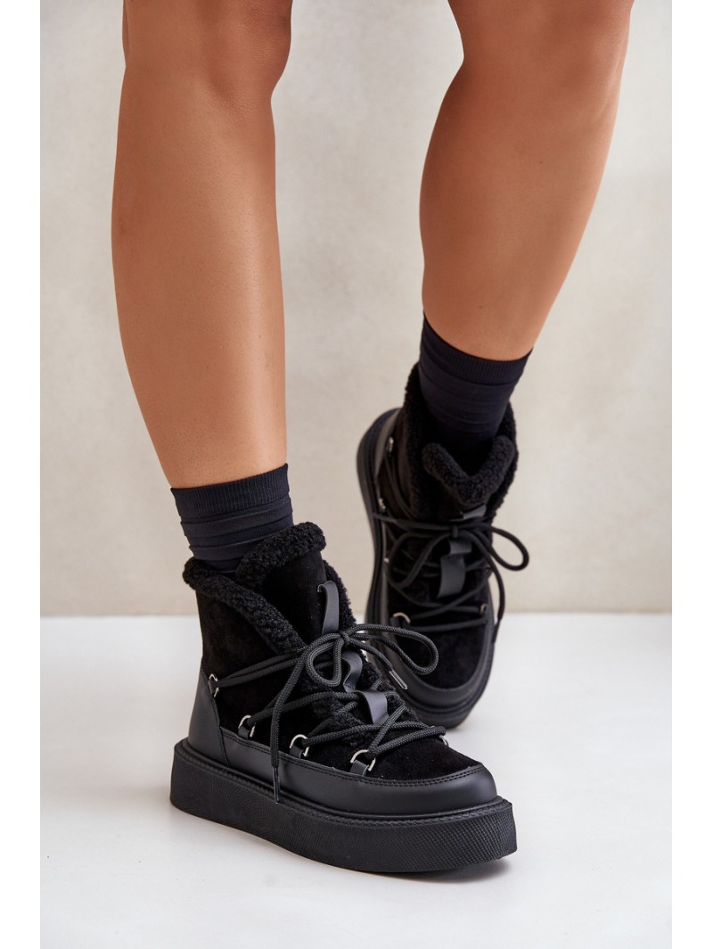 Snow Boots On Platform Black Tamidra