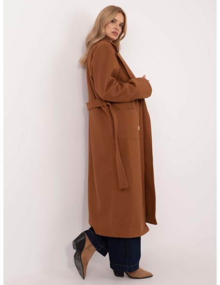Płaszcz-LK-PL-509786.99-jasny brązowy