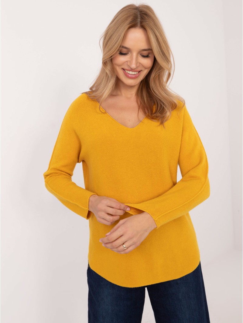 Sweter-IT-SW-0810.08P-ciemny żółty