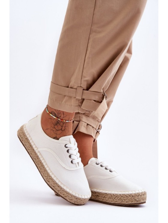 Lace-Up Espadrilles Big Star LL274833 White 2