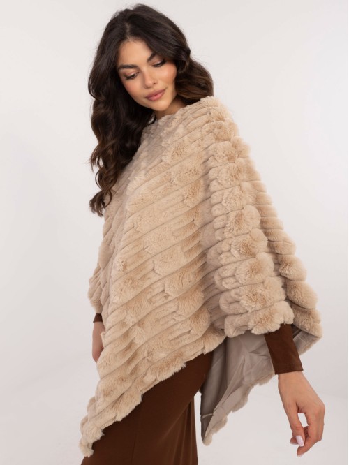 Poncho-AT-PN-2347.88-beżowy 2