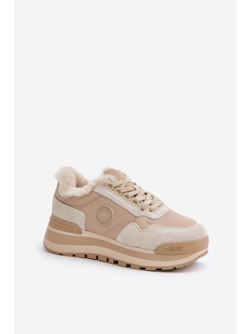 Womens Insulated Platform Sneakers Big Star OO274A214 Beige