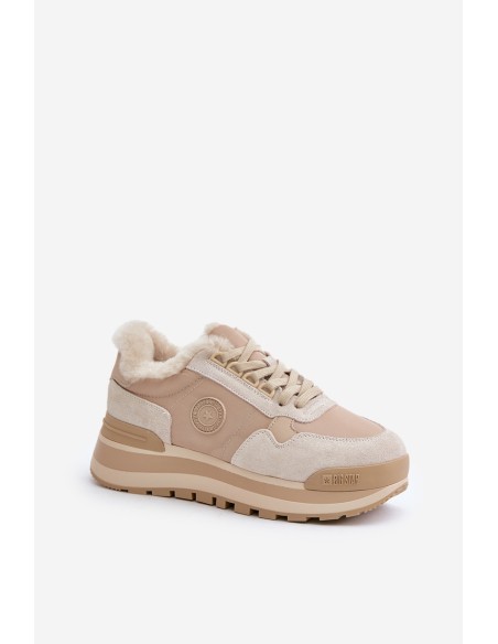 Womens Insulated Platform Sneakers Big Star OO274A214 Beige