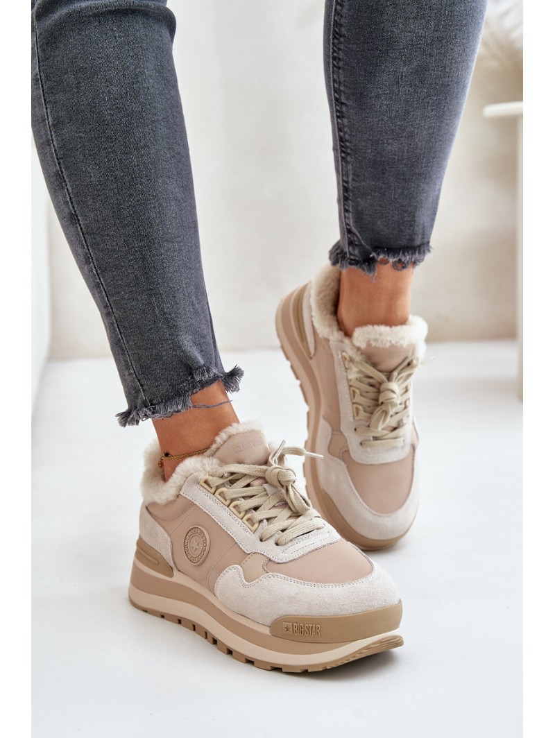 Womens Insulated Platform Sneakers Big Star OO274A214 Beige