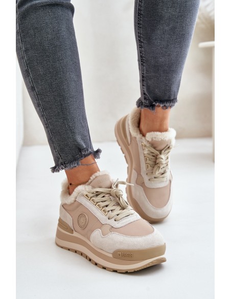 Womens Insulated Platform Sneakers Big Star OO274A214 Beige